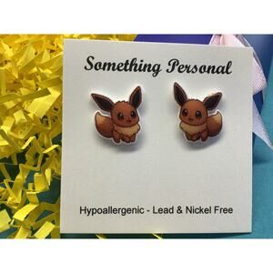 Eevee - Pokemon Inspired Stud Earrings - Gift Boxed - Chibi Cute - Eeveelutiion